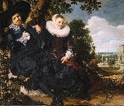 Frans Hals Marriage Portrait of Isaac Massa en Beatrix van der Laen oil painting artist